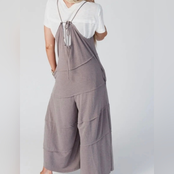 #297 BOHO CHIC WIDE LEG SIDE POCKETS JUMPSUIT - Picture 12 of 15